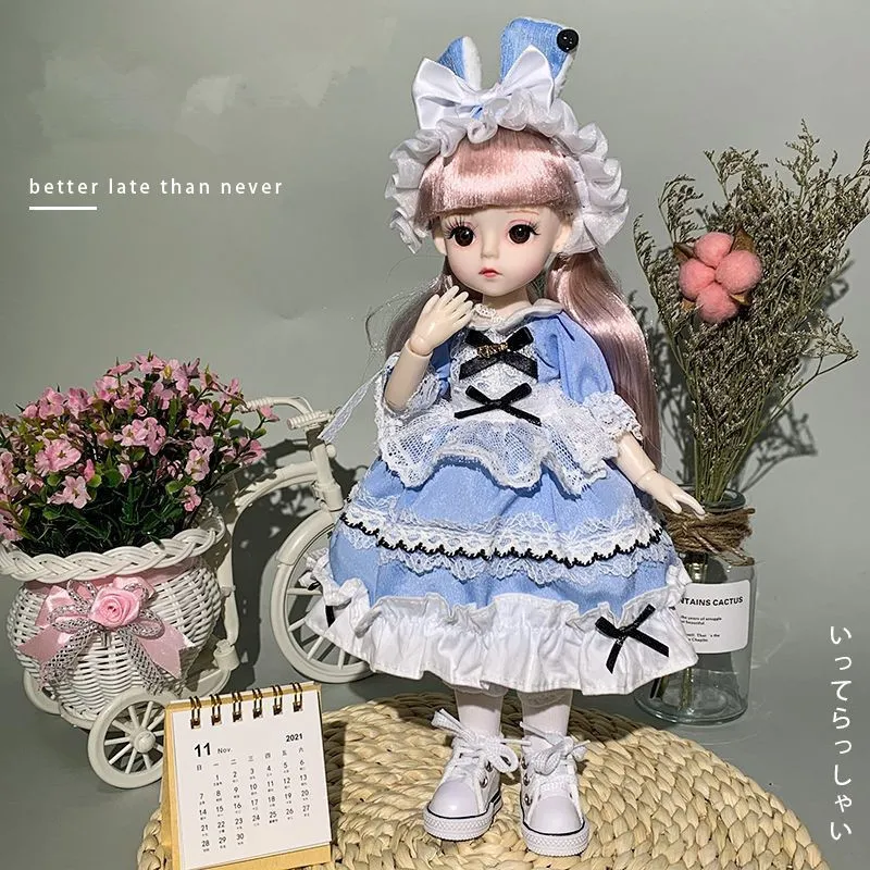 Poupées 30 cm Poupée 16 BJD 21 Articulations Mobiles 3D Simulation Yeux Maquillage Fille Mignonne Robe Poupée Princesse Mode Robe DIY Jouet Cadeau Fille 220826