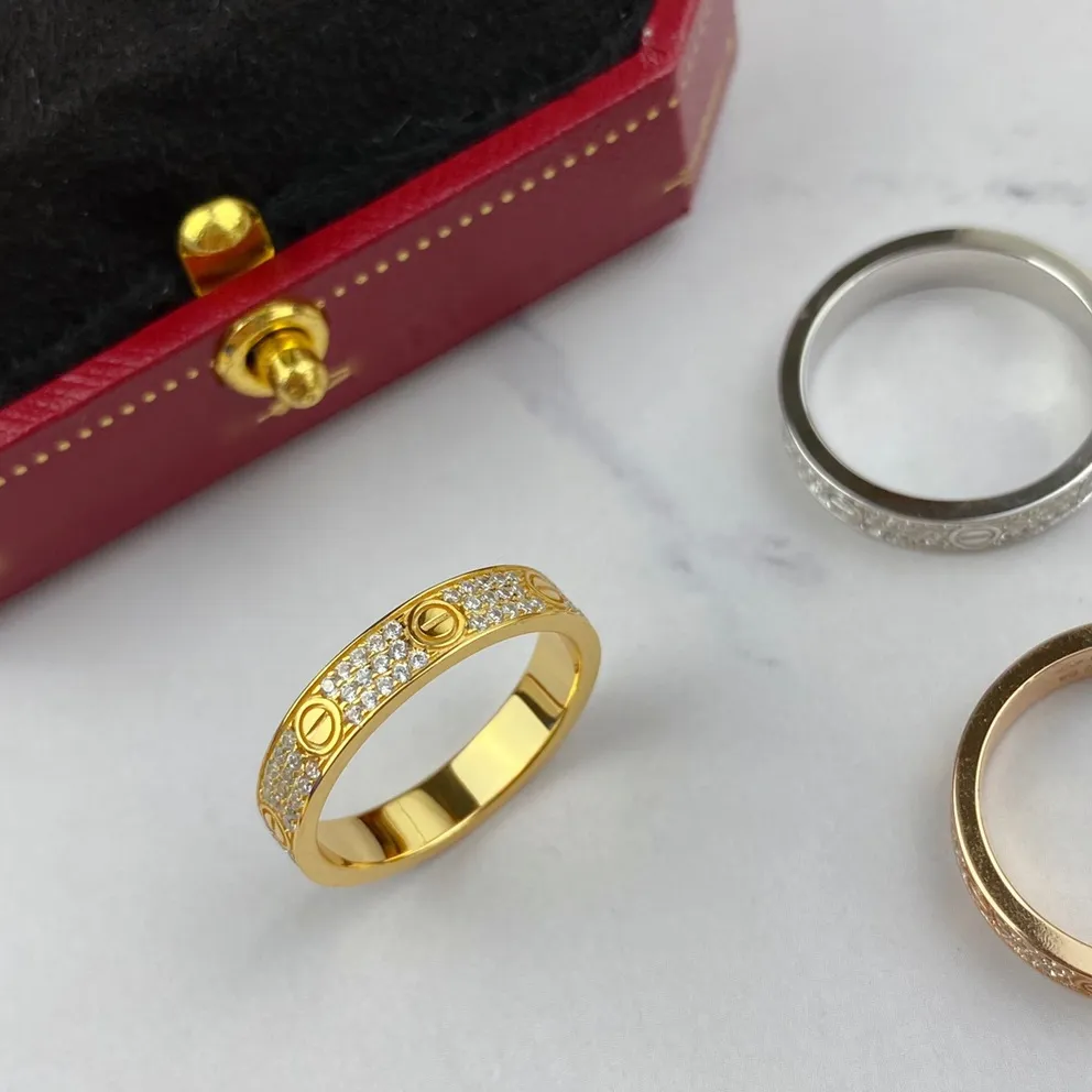 Bague d'amour diamants marque de luxe reproductions officielles qualité supérieure bagues de fiançailles dorées 18 carats design de marque nouvelle vente di279S
