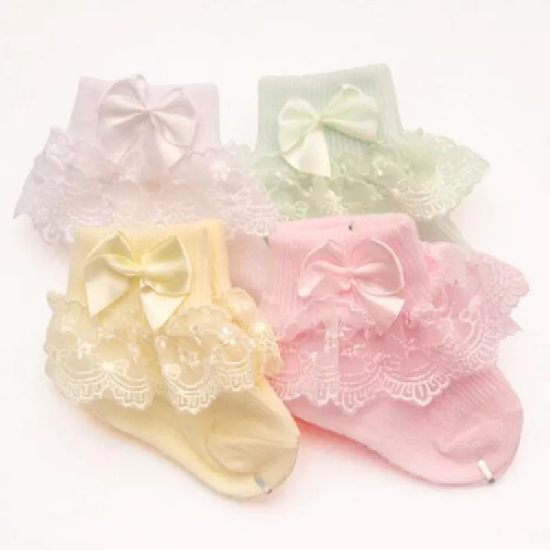 /Lace Lace Bow Short Socks Born Baby Socks 220514