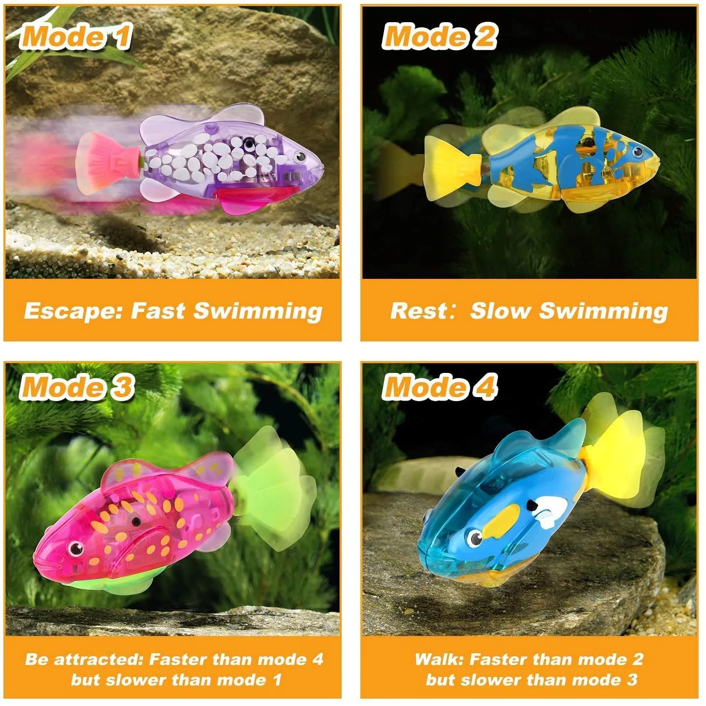 Robot Fish Cat Toy Toy Interactive Fish Dog Toys para gatos internos tocam peixes com luz LED para estimular instintos de caçador