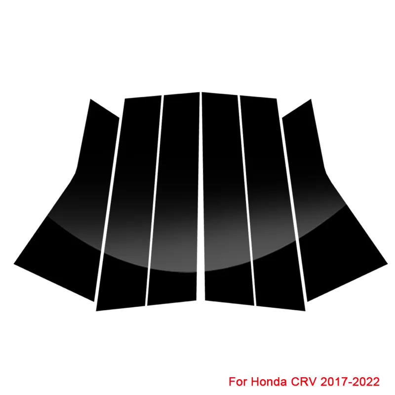 6st bilfönsterpiller klistermärke PVC Trim Anti-Scratch Film för Honda CRV 2007-närvarande Skydd Externa tillbehör