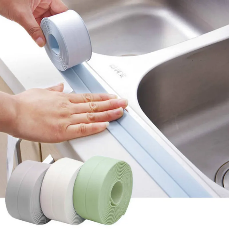 32mx22 mm łazienka prysznic zlewozmywak z uszczelnieniem Pasek Biała PVC Self adhezyjna wodoodporna naklejka ścienna do łazienki kuchnia 220727