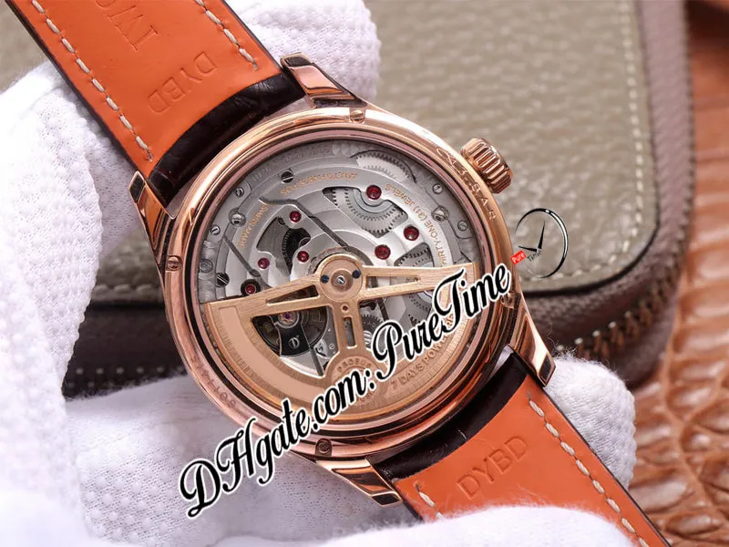 V9F 503302 Kalendarz wieczny A52610 Automatyczna męska zegarek Rose Gold White Dial Faza Moc Reserve Brąz skórzany pasek Super 219V