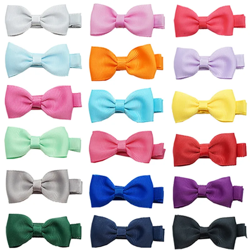 lot vaste kleur grosgrain lint bowknot peuter haar clips handgemaakte bogen babymeisjes barrettes pony haarspelden po props 220602