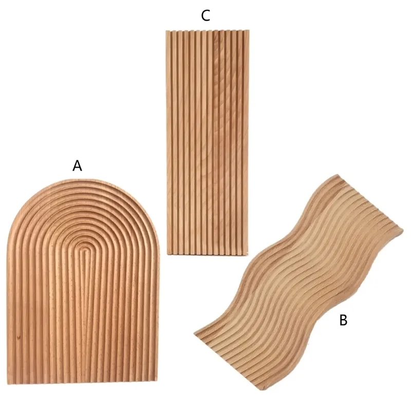 Vatten krusning bröd efterrätt bricka skärning hugga bräda kreativ geometrisk design placering tallrik krökt yta konst mögel 220307