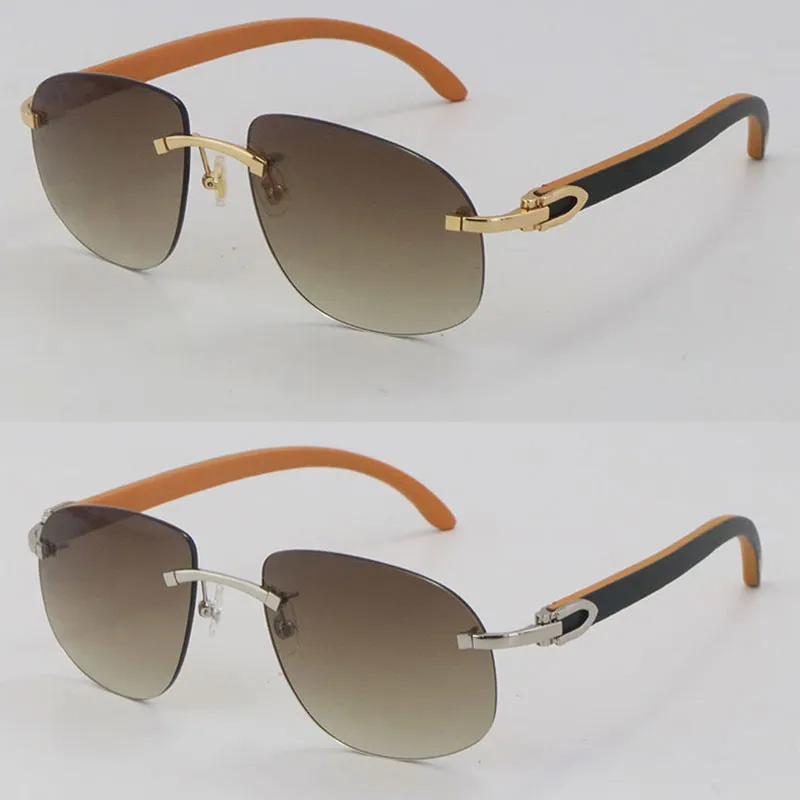 Occhiali da sole in legno originali in metallo intero senza telai in legno occhiali da sole in legno 18k oro goggle outdoor design classico modello 293h