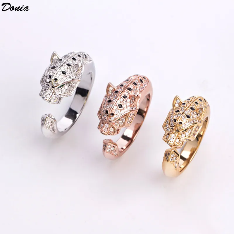 Donia Jewelry, роскошный браслет для вечеринки, европейская и американская мода, леопардовый титан, микромозаика, цирконий, дизайнерское кольцо Set311F