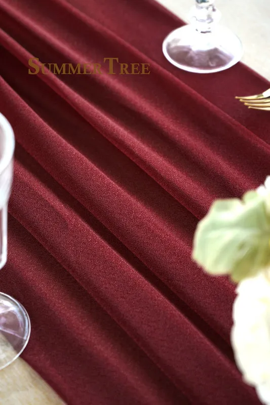 Chemin de table en mousseline de soie pure de luxe solide 29 pouces x 14 pieds mariage rustique Boho fête nuptiale douche anniversaire décorations de Noël 220615