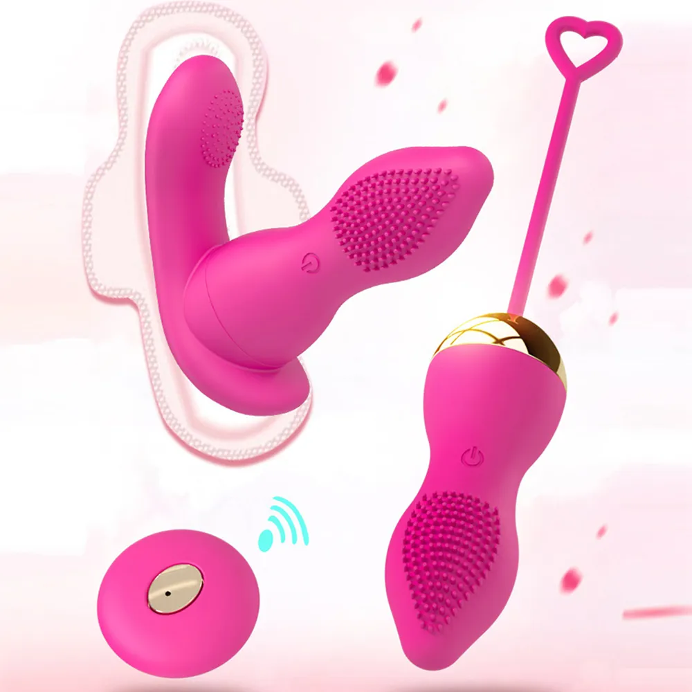2 IN 1 Tragbarer Dildo Vibrator Vagina Klitoris Stimulation Erwachsene sexy Spielzeug für Frauen Kegel Ball Fernbedienung 7 Geschwindigkeiten