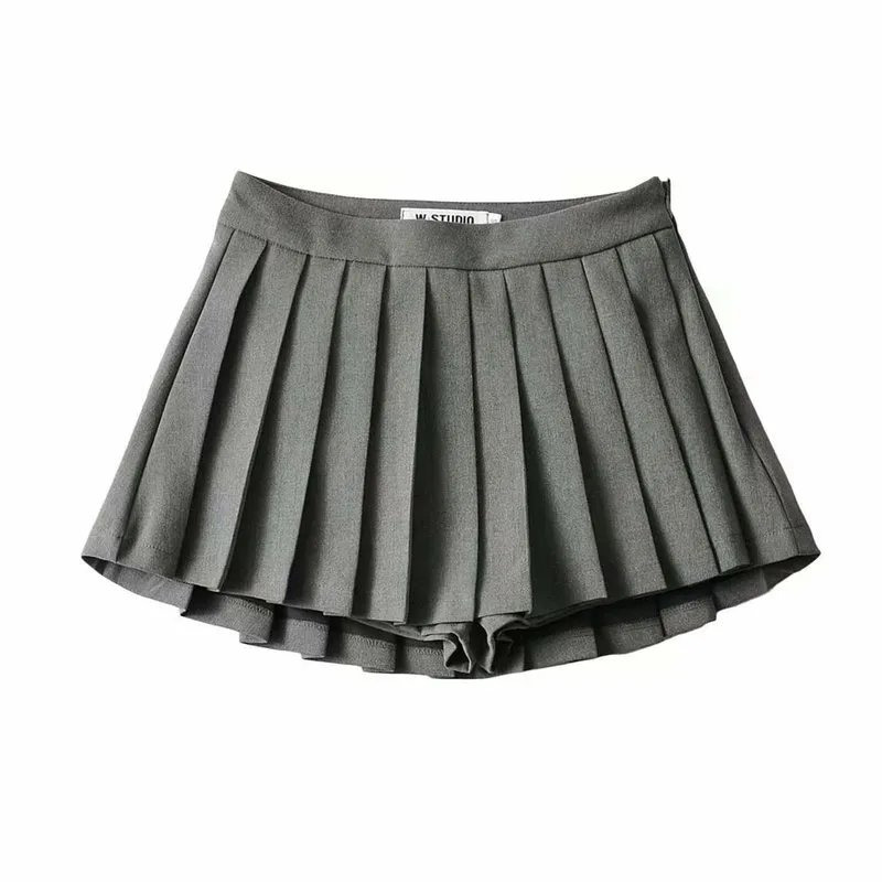 Sommar hög midja kjolar kvinna sexig mini vintage pläterad kjol Koreansk tennis kort vit svart 220317