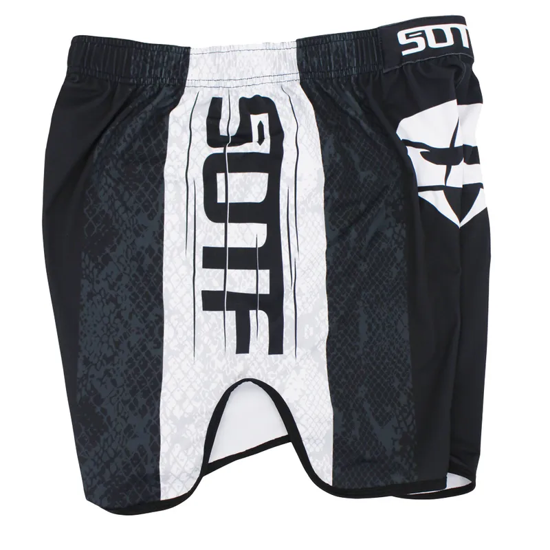 SOTF MMAブラックヘビヘッドエラスティックムーブメントファイティングMMAショーツタイガームエタイボクシングショーツサンダキックボクシング衣料MMA 2205112283274