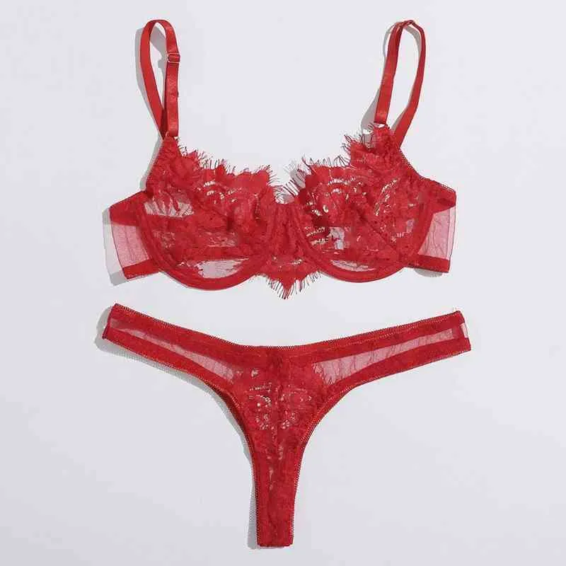 Roupa íntima erótica Sedução de renda sexy Três pontos lingerie com aço de aço sexy vem roupas íntimas lingerie vermelha l220727