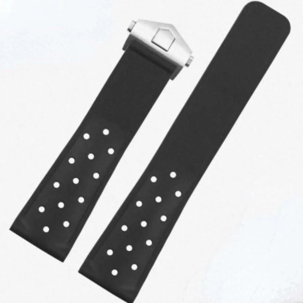 22mm Silicone Watch Band For TAG Heuer F1 Carlera Diving Breathable Rubber Strap Durable Belt Watch Accessories