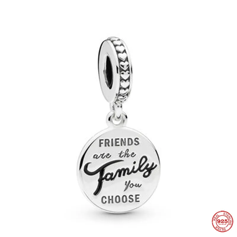 925 Sterling Srebrny Dangle Charm Wiselant Family Comba lustro koraliki koraliki Fit Pandora Charms Bransoletka DIY Akcesoria biżuterii