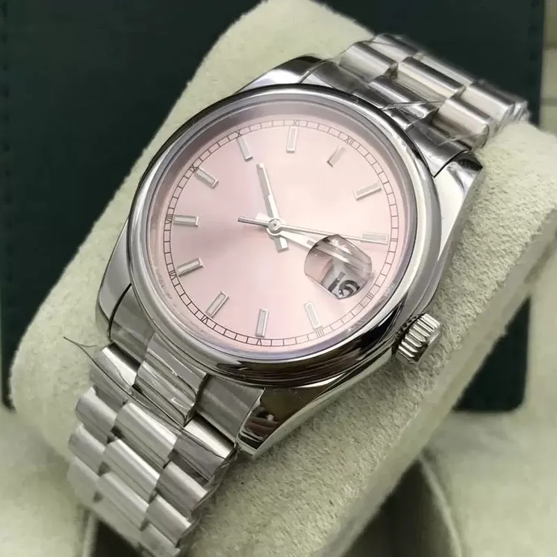 自動メカニカル女性の腕時計ファッション高品質の女性36mmシングルカレンダーウォッチステンレス鋼の時計band1894