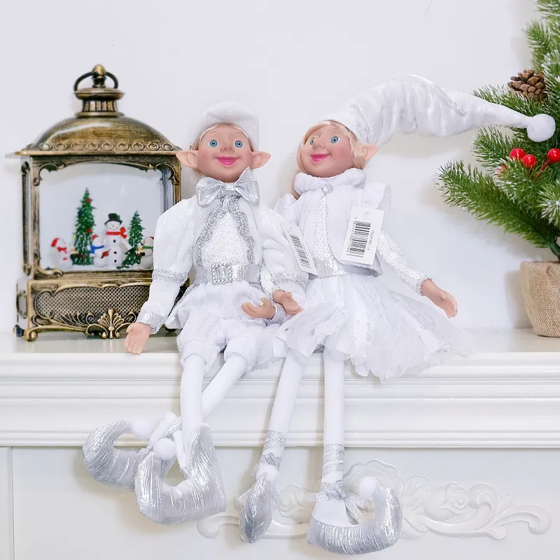 Pembe Noel Elfler Peluş Elf Bebek Noel Dekorasyon Navidad Yeni Yıl Hediyeler Noel Çocuk Oyuncakları Çocuklar Ağacı Asılı Süsler 220316