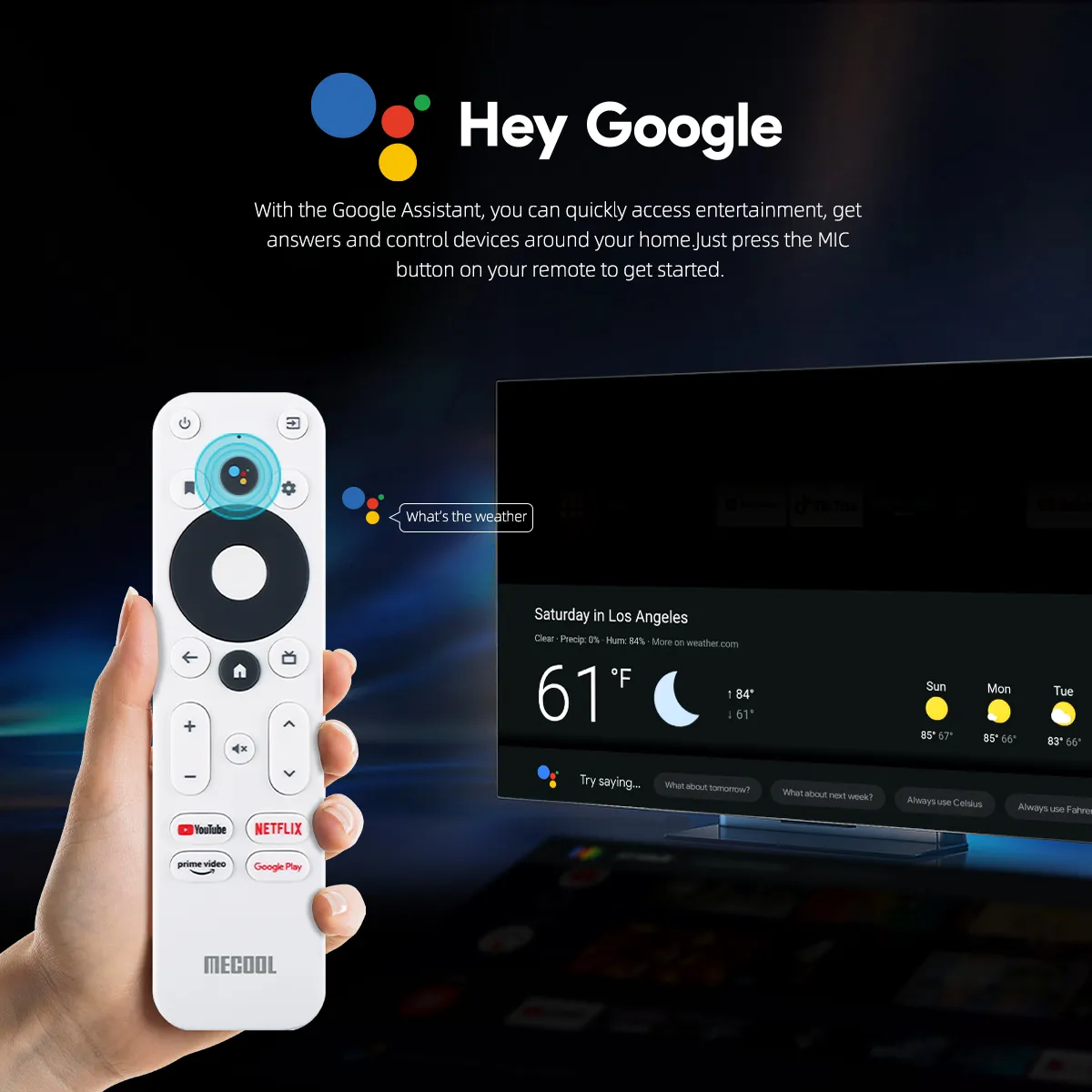 Mecool KD5 TV Stick Netflix 4K HD Android 11 Smart TV Box certificato da Google 1G 8G WiFi 2.4G/5G Prime Video HDR 10 AV1
