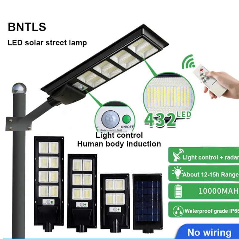 30W 60W 90W 120W draagbare lantaarns geïntegreerde LED Solar Street Lamp Solar-Panel Lichtregeling + Human Body Induction Solar-Lamp
