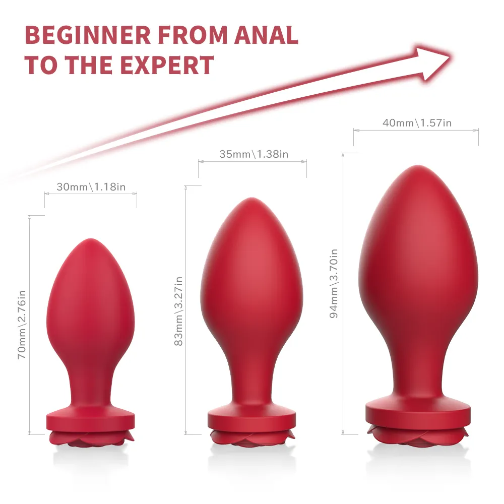 Aiersha Yetişkin Oyunu Silikon Popo Tapası Gül Şeker 3 Farklı Boyut BDSM Anal Oyuncaklar Erkekler/Kadınlar Buttplug Çiftler Seksi Mağaza