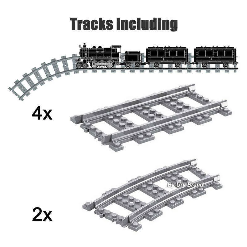 Técnico Vapor Trem Railway Cidade Vermelha Cidade Passageiros Locomotiva Conjuntos Advanced Modelo Tracks Building Blocks Blocks Brinquedos para Crianças Presentes AA220317