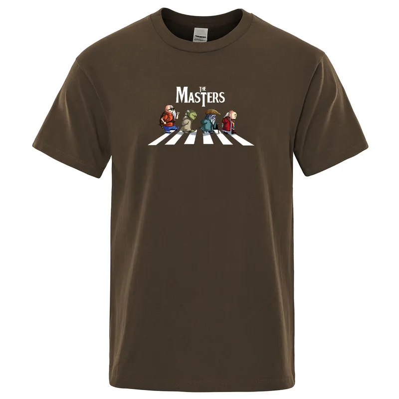 일본 애니메이션 남자 탑스 재미있는 하라주쿠 스트리트웨어 짧은 슬리브 남성 티 셔츠 여름 코튼 티셔츠 마스터스 프린트 Tshirt 220607