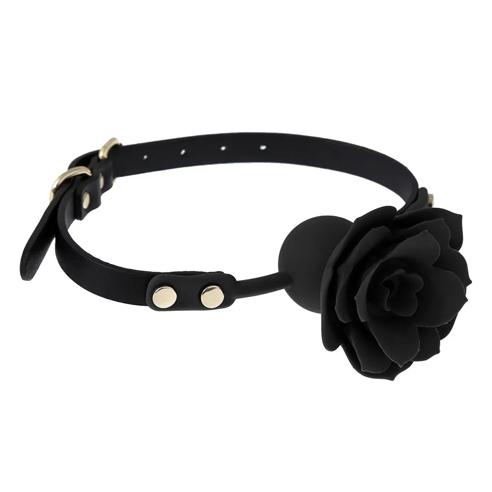 Femmes adultes Fétisan Silicone Rose Top Ball Gag Ballgag Sm Bondage Gear Bondage Produits sexy