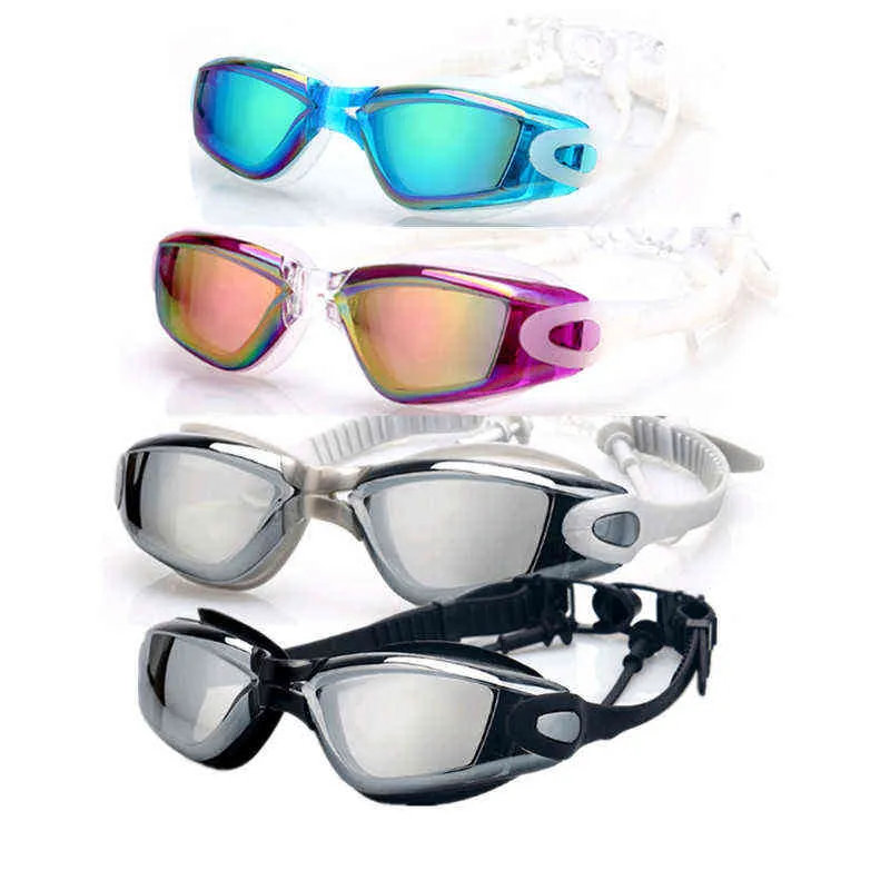 Electroplating UV Waterproof Anti fog Swimwear Eyewear Swim Diving Water Glasses Adjustable Swimming Goggles For Adults G220422
