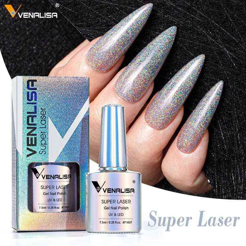 NXYネイルジェルスーパーレーザー7 5MLポリッシュグリッター効果Nagellakマニキュアワニス石鹸UV LEDラッカー0328