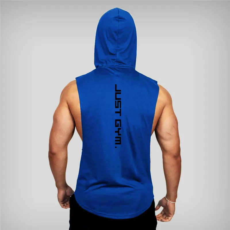 Muscleguys Gym Hooded Tank Top Men Brand Clothing Cotton Bodybuilding Hoodie Vest Workout Singlets Fitness Sleeveless Shirt 220621