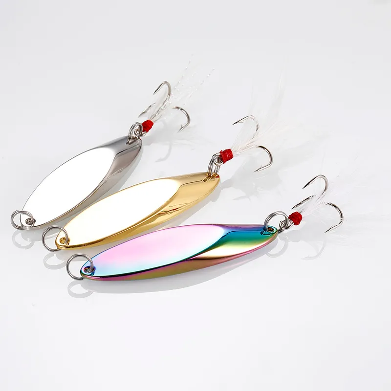 1st Metal Spinner Spoon Lures Trout Fishing Lure Hard Bait paljetter Paillette Artificial Baits Spinnerbait Fish Tools 2.5G42G 220704