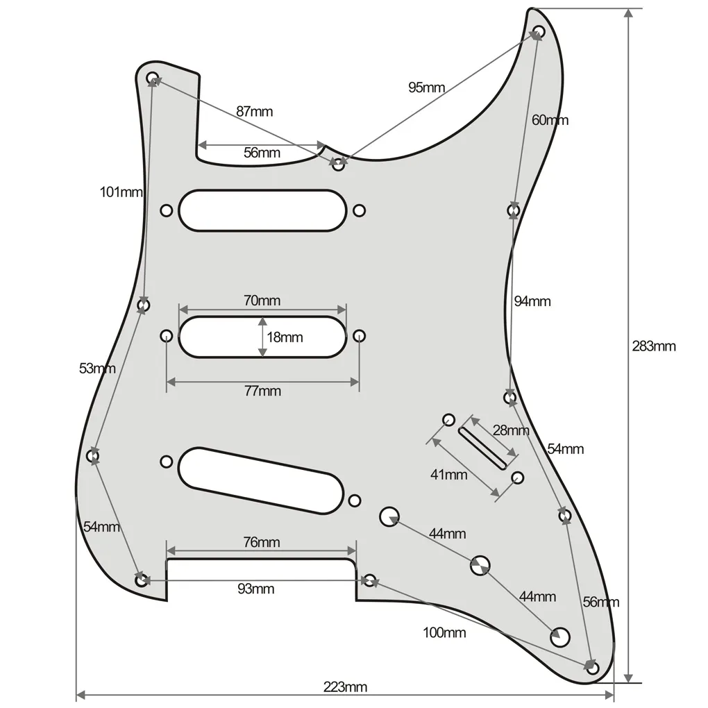 Blue Shellfish SSS Electric Guitar Pickguard Scratch Plate Back Plate 1Ply with Screws for Guitar Accessories