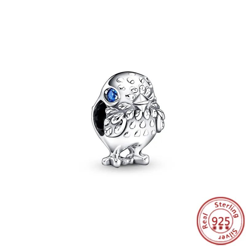 925 Silver Fit Pandora Charm 925 Bracelet Blue Butterfly Flower Clover Chick Pave Inflicling Beads Sharms مجموعة قلادة DIY Fine Beads Jewelry