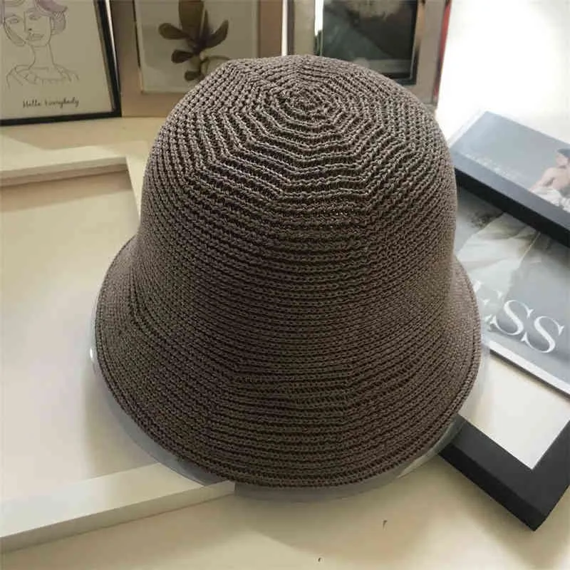 Sombrero de pescador transpirable de seda de leche Versión femenina de Corea de la moda japonesa se puede doblar el sombrero del cubo WS-2908 G220418