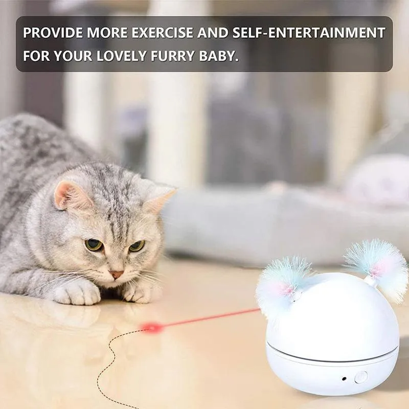 360 градусов вращающиеся лазерные кошки интерактивные игрушечные электрические роботы дразнят перо интеллектуальные автоматические поставки домашних животных 2205109005931