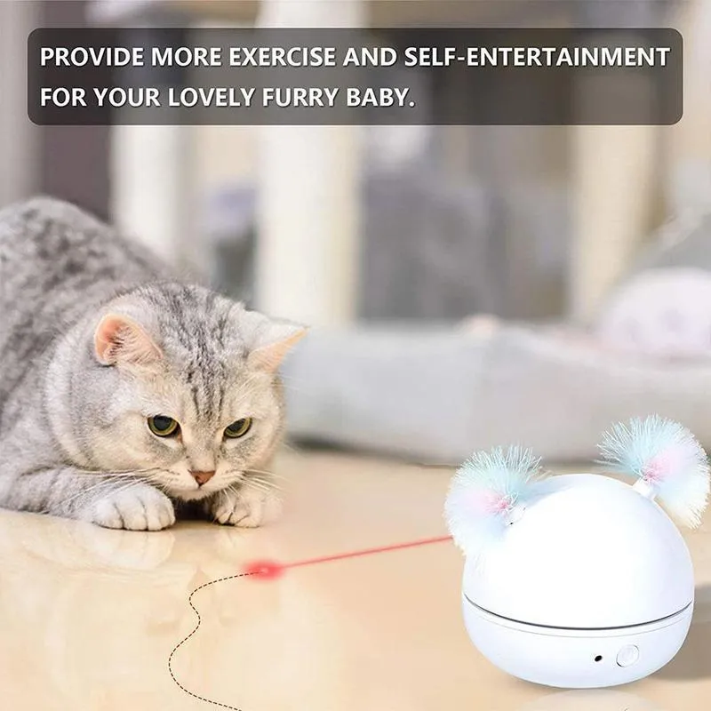 360 Degrees Rotating Laser Cat Interactive Toy Electric Robot Teasing Feather Intelligent Automatic s Pet Supplies 220510