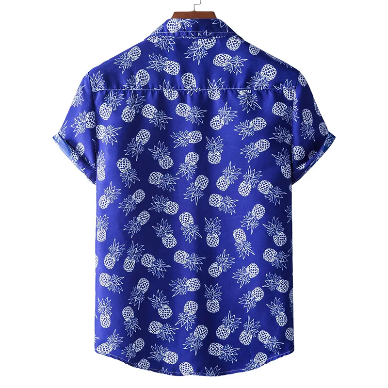 Fashion Mens Hawaiian Summer Shirt tryckt kort ärm Big us Size Hawaii Flower Beach Floral Mönster för hane 220527