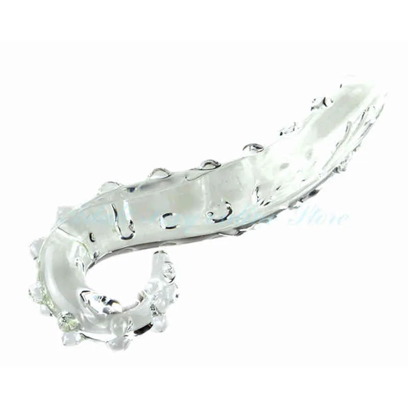 Nxy Anal Toys Rose Blanc Hippocampe Tentacule Texturé Sensuel Verre Gode Réaliste Adultes Butt Plug Sexe pour Les Femmes 220510