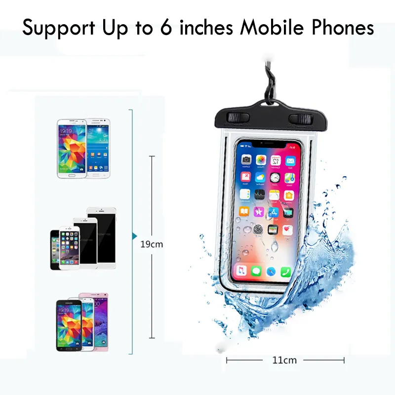 Universal Waterproof Phone Case Swimming Bags for iPhone Samsung Xiaomi Cover Dry Pouch Water Proof Cases Underwater Selfie Bag