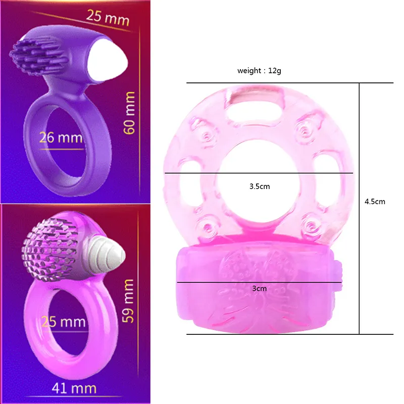 Anneau de bite vibrante 3 types de temps durable vibrateur pénis toys pour l'homme retard éjaculation stimulation clitoris couples jouet3130500