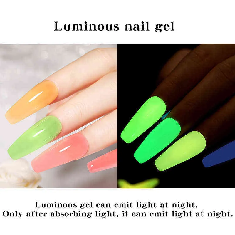 NXY Nail Gel 7 5ml Polon lumineux Glow en couleur foncée semi-permanente de trempe à la LED UV Vernis Fluorescent S Art 0328