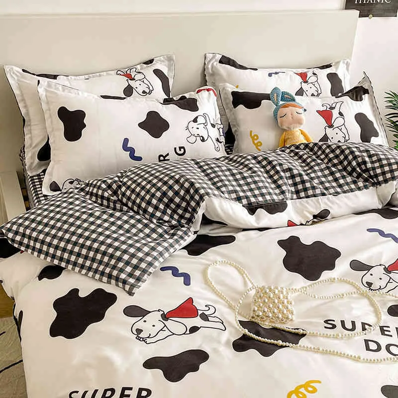 Sevimli Ayı Yatak Seti Çocuklar için Yatak Keten Yorgan Kapak Yastık Kılıfı 150x200 Erkek Kızlar Tek Kraliçe Boyut Ev Tekstil