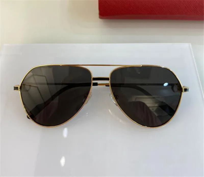 Nouvelles lunettes de soleil de mode 0334 cadre pilote K cadre en or style populaire et simple polyvalent extérieur uv400 lunettes de protection254U