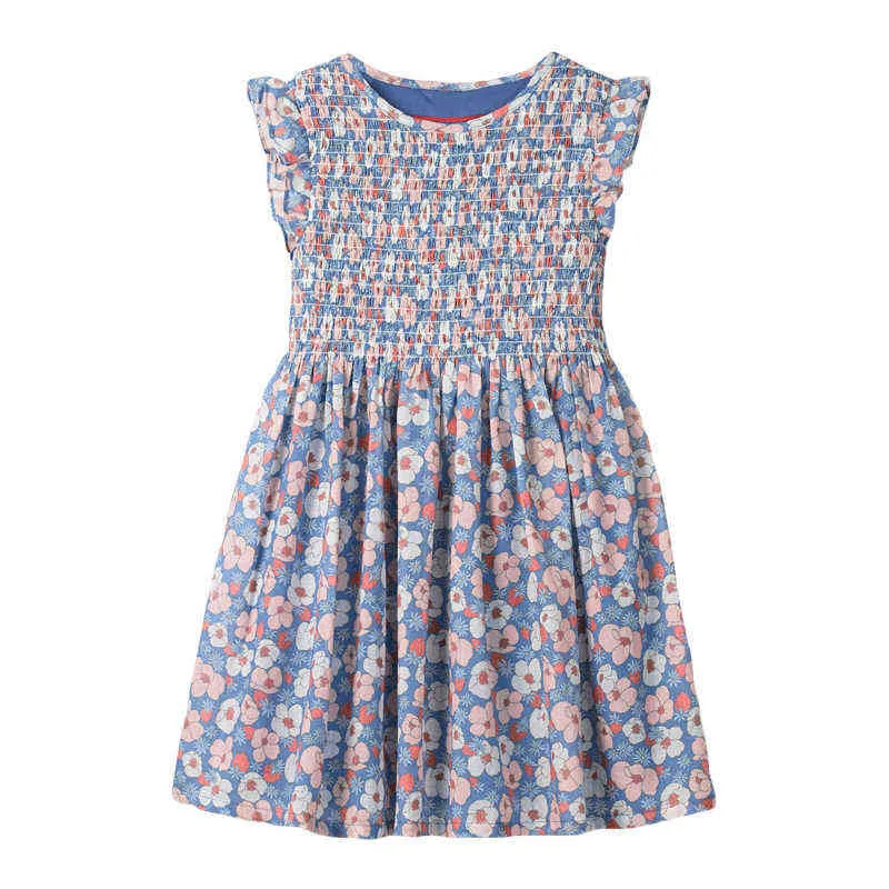 Little Maven 2022 katoenen jurk zomer bloemen mooie mouwloze kleding elegante en mooie jurk voor babymeisjes kinderen 2 tot 7 jaar G220518