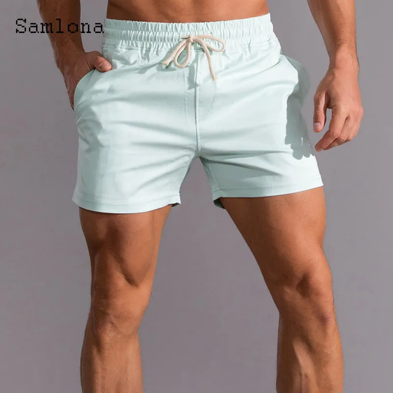 Män s casual shorts sexig fritid korta byxor grön svart lapptäcke snörning pocket sommar mode strand man kläder 220715