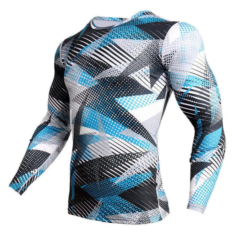 MMA Camo Compression Sportswear Running tights T-shirt long sleeves Top Sports Stretch Perspiration Quick dry Gym training top 220518
