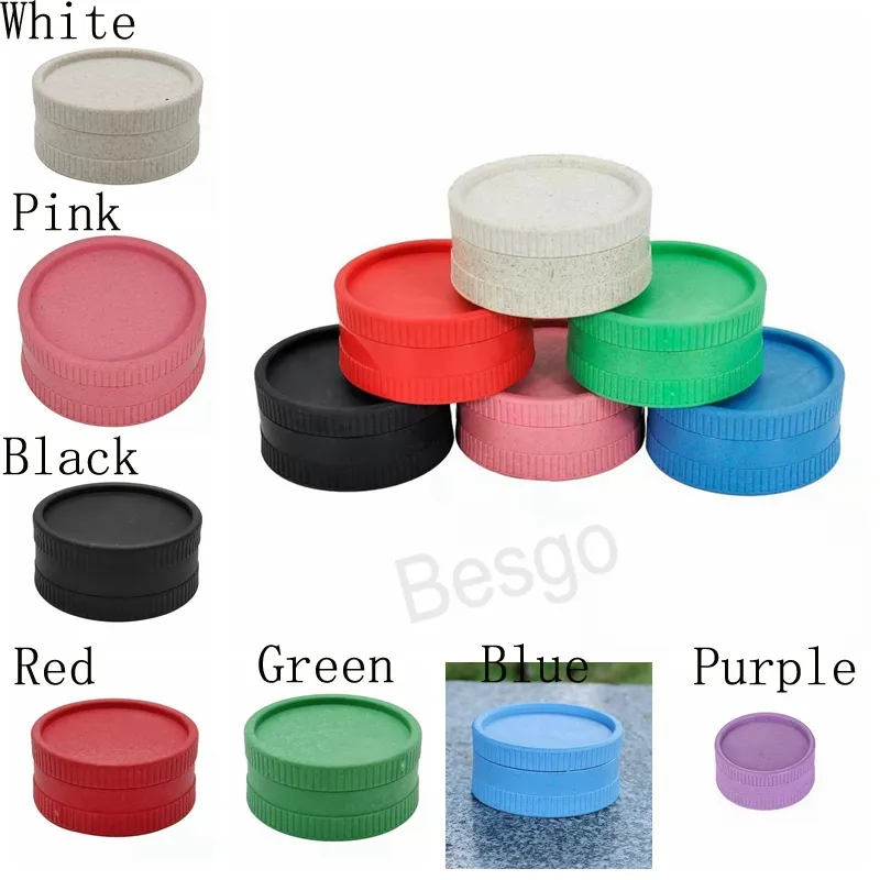 55mm Plastic Tobacco Grinder Dubbellaags Kleurrijke Roken Kruid Grinders Degradeerbare Sigaretten Grinding Miller Herbs Crushers Bh6312 Tyj