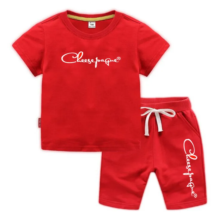 Children Baby Summer Clothes Sets Boys T-shirt Tops Drawstring Shorts Casual Sportwear Outfits