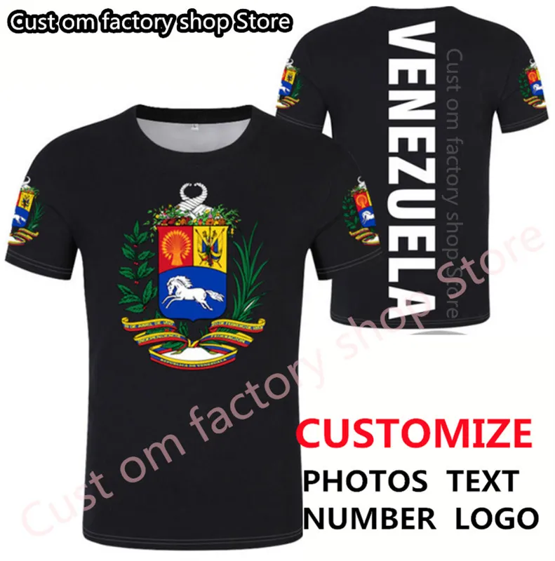 Venezuela Free Custom Flag coat of arms t shirt Bolivarian Republic Men Emblem Shirts DIY states City Name Number T 220616
