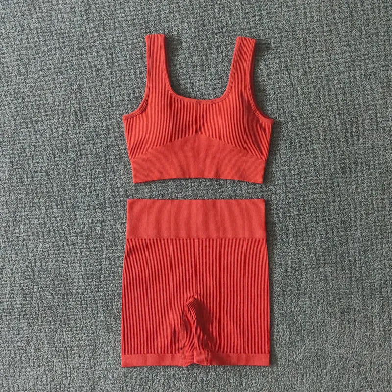 Wareball Kadın Yoga Set Seti Seksi Sütyen Sutu Sakinsiz Spor Şortu Egzersiz Koşu Giyim Giyim Giyim Giyim Atletik Sport Suit 220513