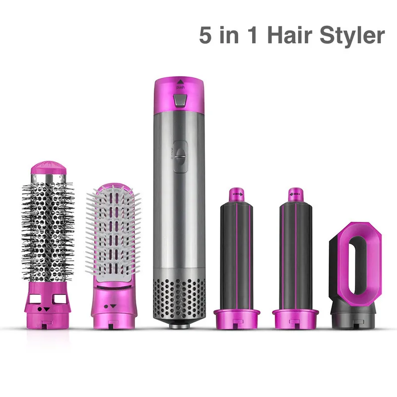 Hair Dryer Curler 5 in 1 Electric Curling Iron s Rollers With And Straightening Brush 220624